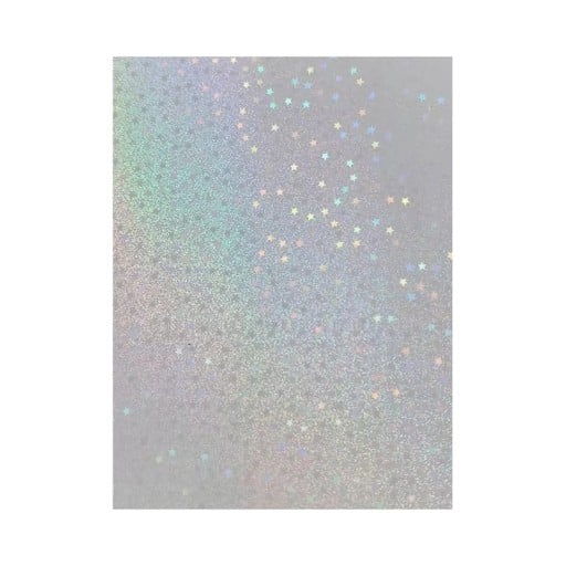 Holografische selbstklebende Papiere mit Sterneneffekt 10,5x7,4 cm synthetisches Papier silberne Kaltlaminierung für dekorative Aufkleber