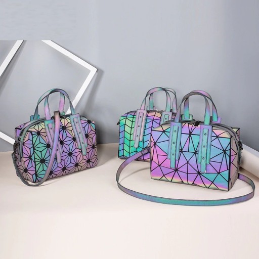 Holografisches Handtaschen-Set für Damen, 2-tlg