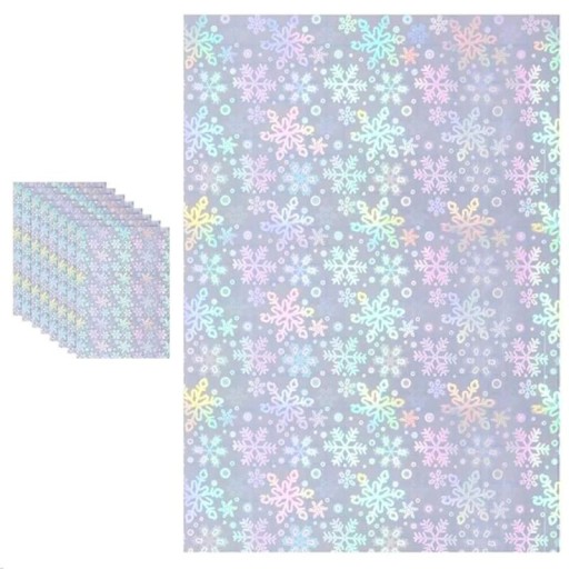 Holographic Self-Adhesive Vinyl Sheets A4 29.7 × 21 cm Waterproof Glitter Sheets 10 pcs for Decorating Notebooks and Photographs