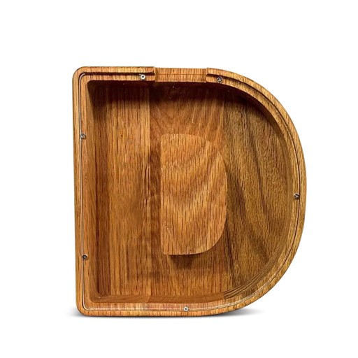Holzspardose 18 x 17 cm Transparente Aufbewahrungsbox für Münzen Buchstabenform D Dekorativer Sparbox