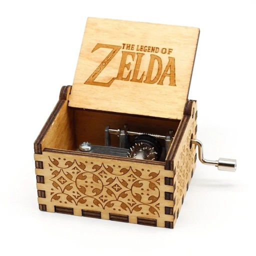 Holzspieluhr mit Spielmotiv manuelle Aufziehung 6,4 × 5,2 × 4,2 cm Holz natur Gravur Dekoration Geschenk