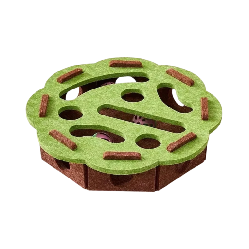 Hondenspeelgoed vilt puzzel ronde vorm 30 x 7,5 cm Interactieve speelmat met bal voor mentale stimulatie