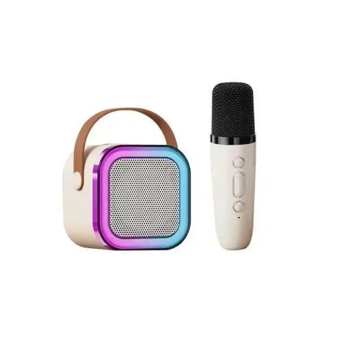 Hordozható karaoke hangszóró vezeték nélküli mikrofonnal Éneklés elnyomás Bluetooth 5.3 DSP hangzás LED effektek Akár 10 órás akkumulátor-üzemidő Kábelek nélküli éneklés
