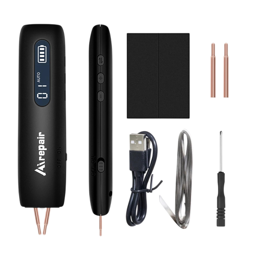 Hordozható ponthegesztő kézi mini hegesztő 2200 mAh 800 A max 0,25 mm 12 fokozat LED kijelző USB-C fekete 18650 lítium akkumulátorhoz