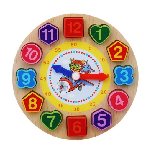 Horloge éducative en bois A1381