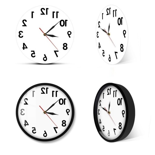 Horloge murale inversée