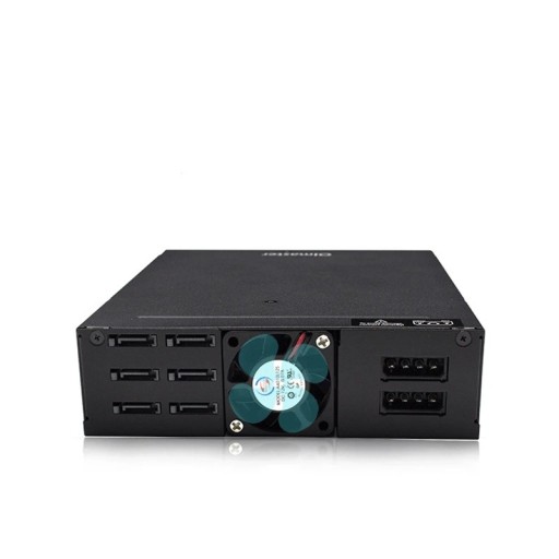 Hot-swap 6 Gb/s 6-posities behuizing voor 2,5 inch SATA HDD en SSD Met metalen behuizing en ventilator Zwart Voor 5,25 inch sleuf in PC