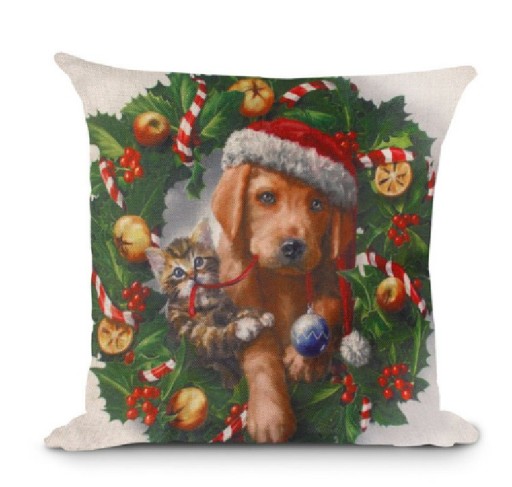 Housse de coussin avec motifs de Noël J1577