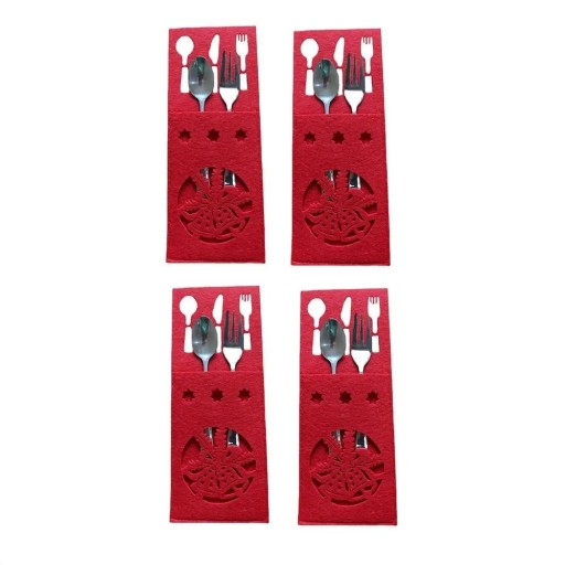 Housse de Noël pour couverts 4 pcs