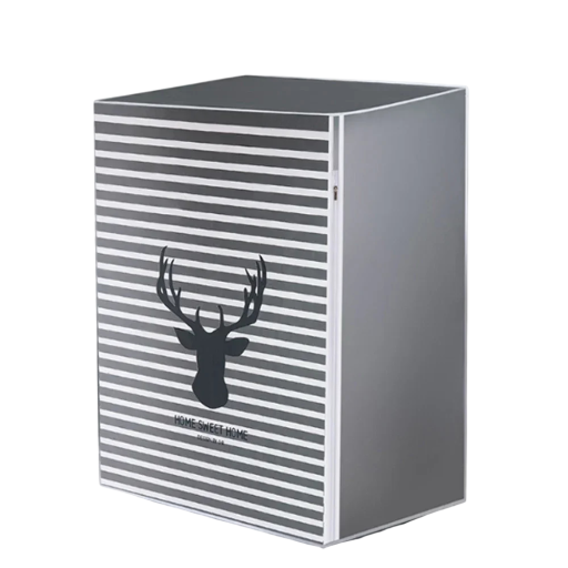 Housse de protection pour machine à laver 62 x 55 x 86 cm Imprimé gris et blanc Cerf Housse élégante à fermeture éclair pour machine à laver à chargement frontal