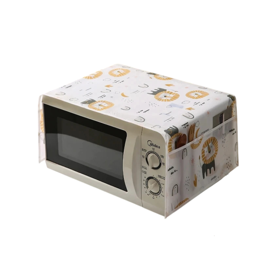 Housse de protection pour micro-ondes 85 x 35 cm housse imperméable avec poches motif lion contre la poussière et la saleté décoration pratique pour la maison