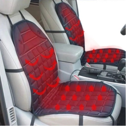 Housse de siège auto chauffante Housse de siège chauffante Housse de voiture 12V 2 pièces