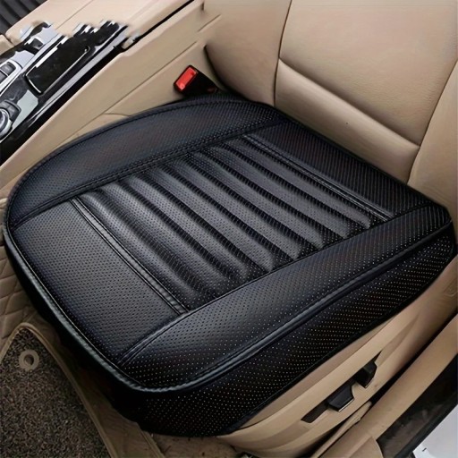 Housse de siège auto en simili cuir premium respirant avec double poche Housse de siège auto imperméable Coussin de siège auto confortable Protection des sièges