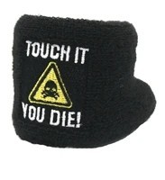 Housse universelle en coton pour réservoir de liquide de frein de moto 7x7 cm noire avec le motif « ne touche pas » trois variantes différentes