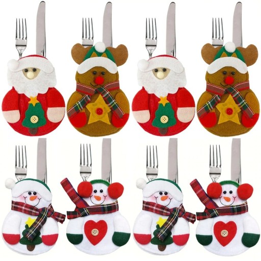 Housses de Noël pour couverts 8 pcs