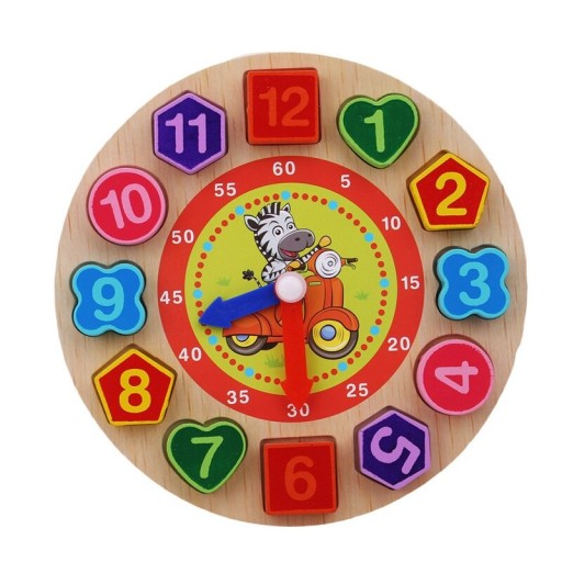 Houten educatieve klok A1381
