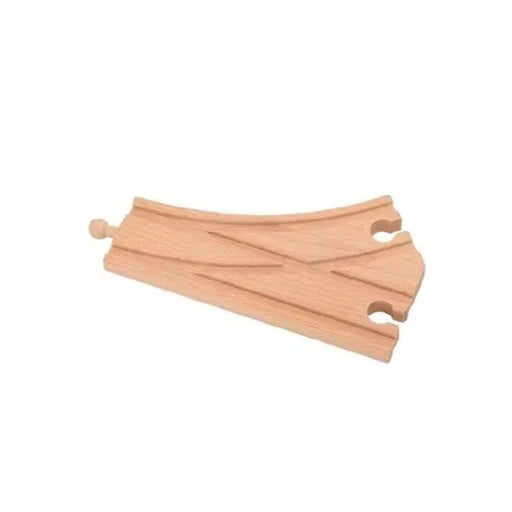 Houten gesplitste spoor 15,2 x 9 x 1,2 cm Verdelen van het spoor in twee richtingen Grote verbindingsstuk voor het maken van takken en het uitbreiden van de houten spoorbaan