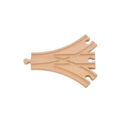 Houten grote splitsing spoor 15,4 x 13,7 x 1,2 cm Drie takken voor uitbreiding van het spoor Meerdirectioneel deel voor het maken van vertakkingen van houten treinsporen
