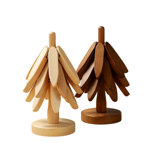 Houten isolerende onderzetter 10x10x22,5 cm kerstboom standaard decoratieve hittebestendige onderzetter onder glas tegen verbranding bloempot