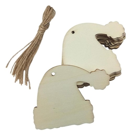 Houten kerstnaambordjes 10 stuks