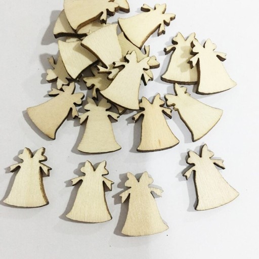 Houten kerstversieringen 50 stuks C594
