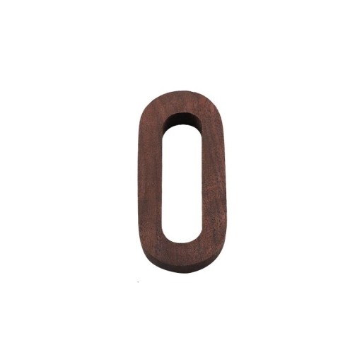 Houten letter O decoratief 7,8 cm natuurlijk hout bruin ovale vorm letter voor het aanduiden van deuren, muren en interieur