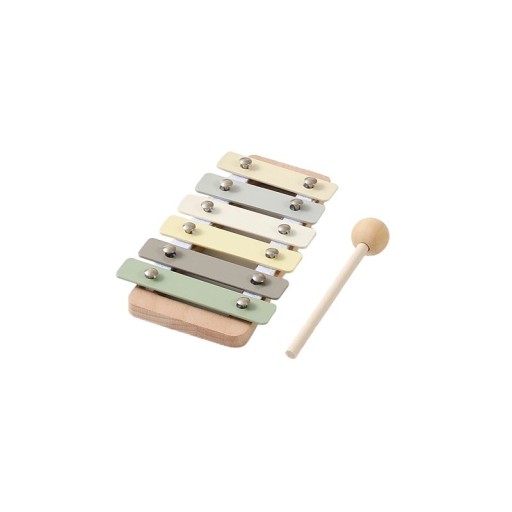 Houten Montessori Xylofoon met 6 tonen voor baby&#39;s. Muzikaal speelgoed voor kinderen van 0-12 maanden. Kleurrijk instrument. Vroege gehoor- en motorische ontwikkeling.