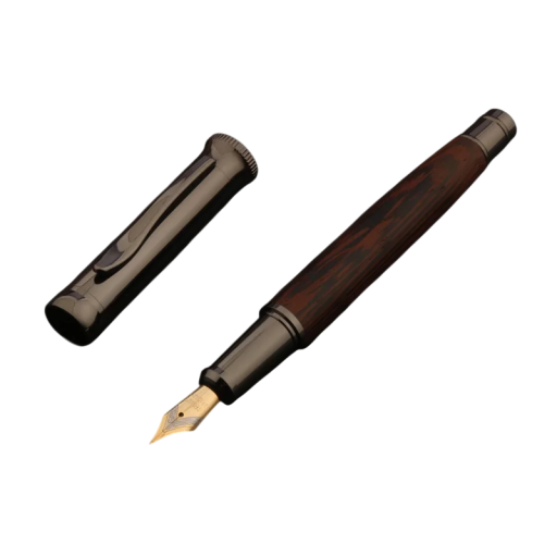 Houten vulpen met tijgerprint, grijze pistool, kantoorbenodigdheden, schoolbenodigdheden, nieuw inktpen