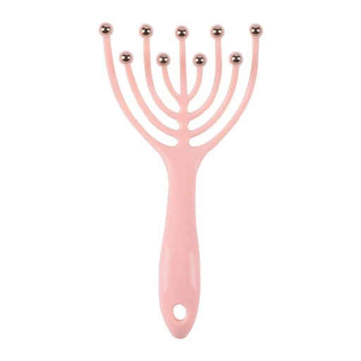 Hovedmassageapparat til stresslindring Blød hovedbundsmassageapparat med 9 stålkugler Anti-stress hovedbundsmassageapparat 19 x 8,5 cm