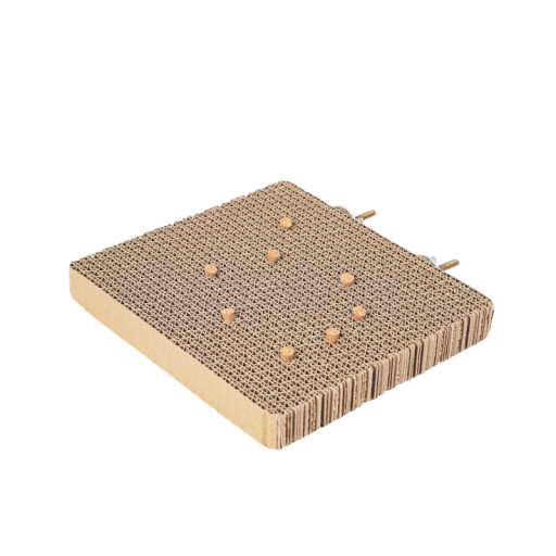 Hracia plošina pre vtákov s bidýlkami a korkami 21x20x3 cm papierová hnedá zavesná platforma do klietky pre papagáje a vtákov