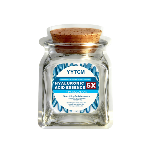 Huidcapsules met hyaluronzuur, squalaan, vitamines C, E en jojoba-olie 48x0,4g blauw in zakje voor hydratatie en het gladmaken van de huid