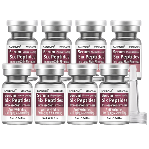 Huidserum met peptiden in ampullen 10 × 5 ml voor huidrevitalisatie, rimpelreductie en hydratatie, cosmetische anti-aging verzorging
