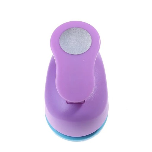 Hulmaskine med hjul, 25 mm diameter. Rund papirhulmaskine. Cirkel papirhulmaskine. Papirudstanser 7 x 5,5 x 4,2 cm.