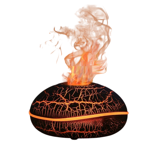 Humidificador de aire 200 ml tamaño compacto 150 × 80 mm diseño con motivo de lava para uso doméstico y humidificación del aire