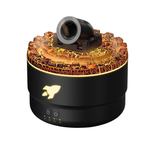 Humidificador de ar 200 ml Forma de canhão Alimentação USB Luz noturna 13,2 x 13,2 x 14,2 cm Funcionamento silencioso Aromaterapia Acessório de interior