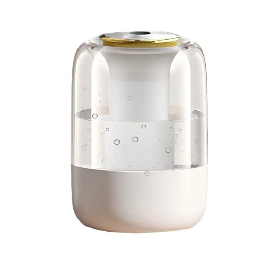 Humidificador de ar com grande difusor 195 mm design transparente e branco para uso doméstico e manutenção da humidade ideal
