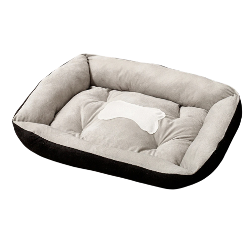 Hund- och kattbädd 60x45 cm Varm bomullsoffa Inre hydda Andningsbar korg för husdjur Hållbar och mjuk liggplats för inomhusbruk