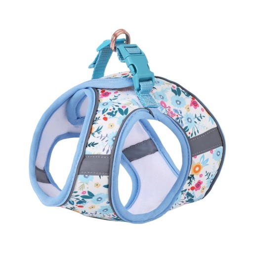 Hundesele med blomsterprint Brystmål 30-35 cm og anbefalet hundevægt 1,5-3 kg Vestet snit med en vægt på 44 g