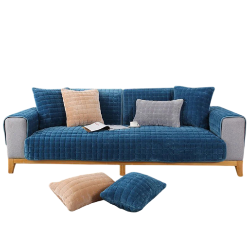 Husă de catifea pentru perne Cu model în carouri 45 x 45 cm Husă din flanel pufos Spălabilă în mașina de spălat Pentru canapea și pat în living
