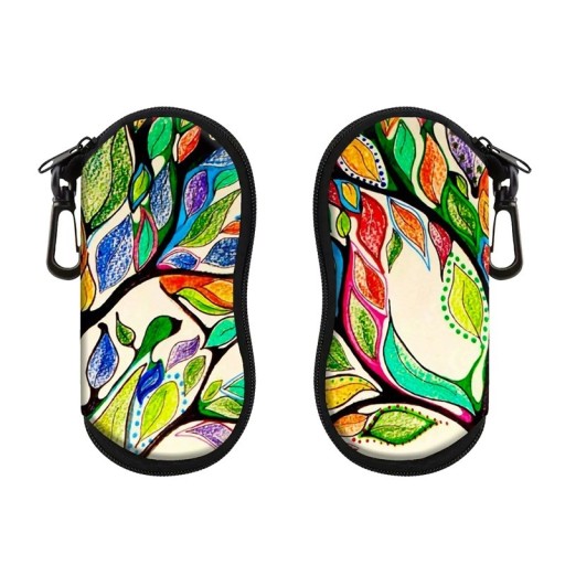 Husă de ochelari 17,9 x 8,5 cm cu motiv mandala colorată Carabină cu fermoar Husă de călătorie Protecție pentru ochelari de vedere și ochelari de soare