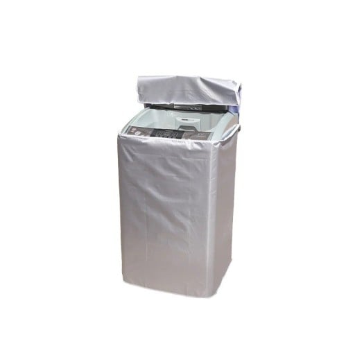 Husă de protecție impermeabilă pentru mașina de spălat cu încărcare verticală 103 × 65 × 65 cm Husă argintie împotriva prafului, soarelui și ploii