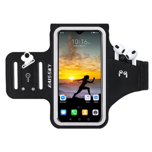 Husă de telefon pentru alergare cu buzunar pentru căști, chei și card pentru activități sportive