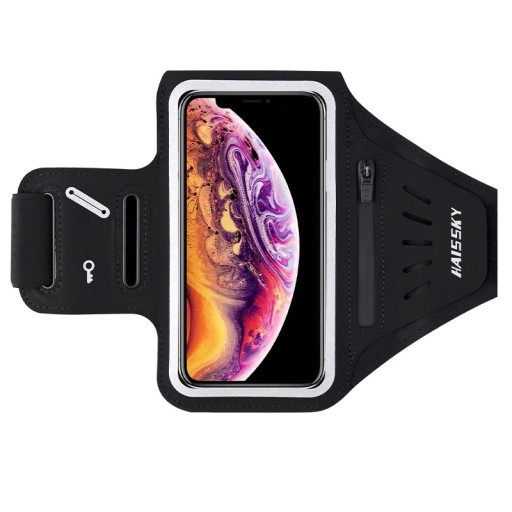 Husă de telefon pentru alergare cu ecran tactil, buzunar cu fermoar, suport pentru chei, geantă sport de mână pentru alergare și fitness