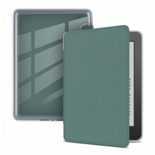 Husa flip pentru cititor de cărți de 6 inch pentru Kindle 11 generația 2022 și 2024 cu clapetă frontală magnetică și spate transparent