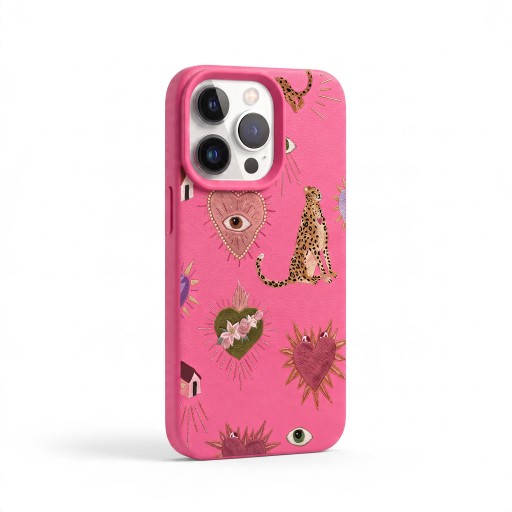 Husă pentru iPhone 17 Air cu motiv de leopard și inimi PC și TPU Suprafață mată antiderapantă Rezistentă la șocuri și zgârieturi
