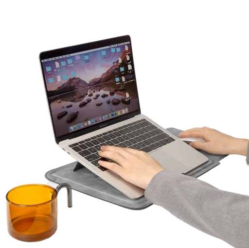 Husă pentru laptop 15 până la 16" 3 în 1 cu suport și mousepad 397 x 280 mm închidere magnetică și suprafață rezistentă la apă pentru muncă și călătorii
