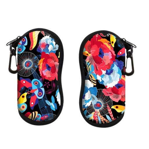 Husă pentru ochelari 17,9 x 8,5 cm cu motiv de mac Fermoar cu carabină Protecție și depozitare elegantă pentru călătorii și acasă