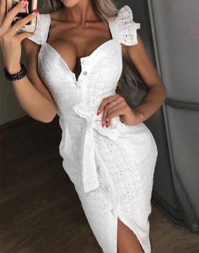 Hvid blonde shiftkjole