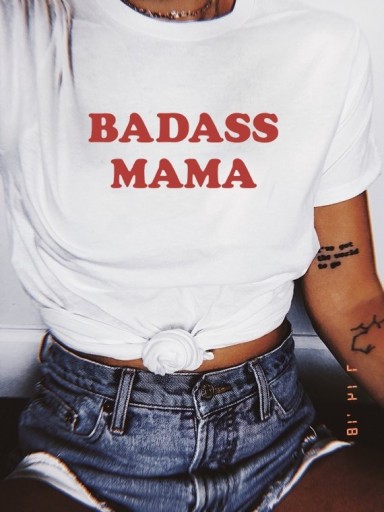 Hvid dame-T-shirt med print A1264