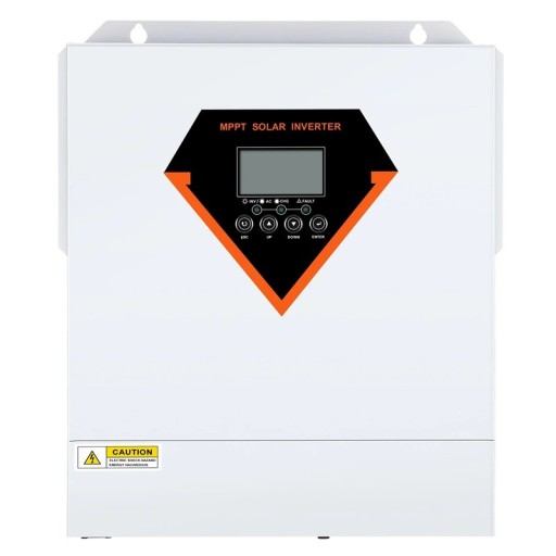Hybrdowy inwerter solarny MPPT 5500 W 48 V czysta fala sinusoidalna AC 230 V 50 Hz ładowanie 100 A PV 500 V DC biały do fotowoltaiki i domu